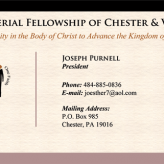 Ministerial Fellowship Business Cards