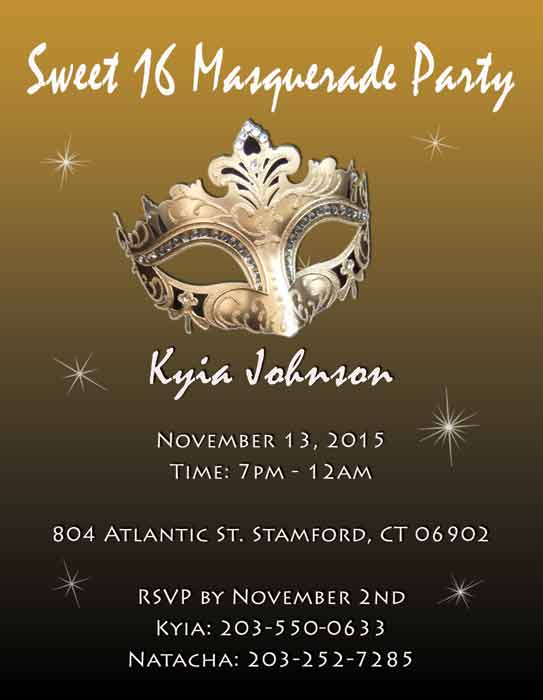 Sweet 16 Masquerade Party