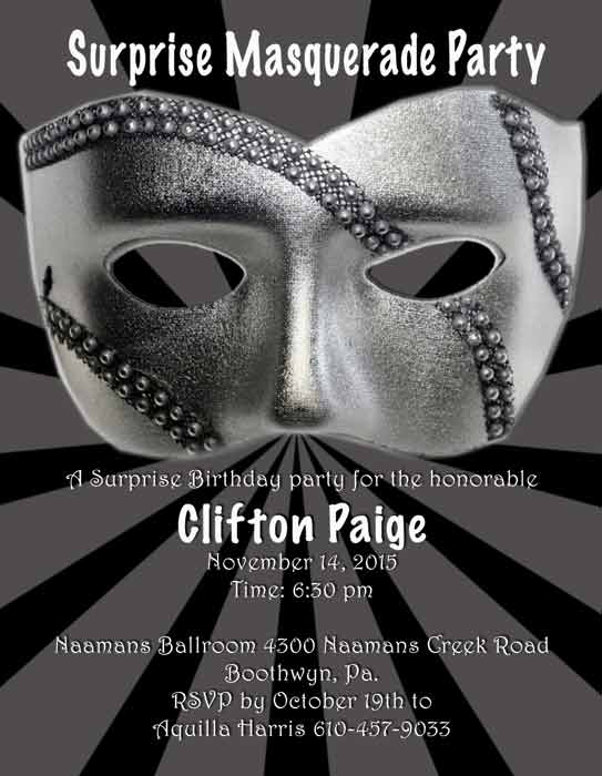 Surprise Masquerade Party Invitation