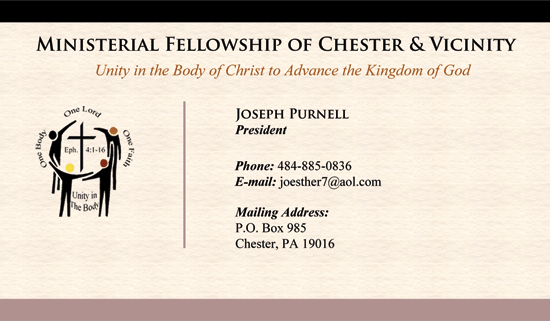 Ministerial Fellowship Business Cards