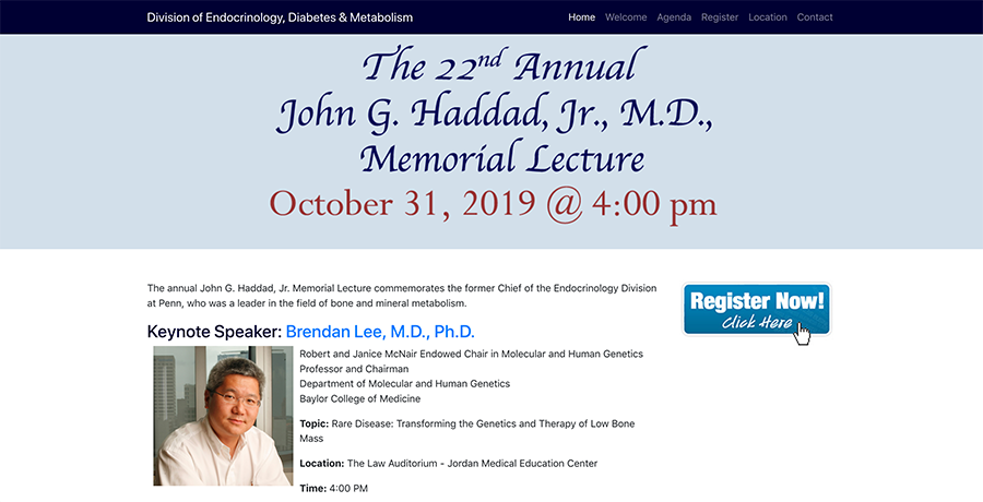 John G. Haddad Lecture