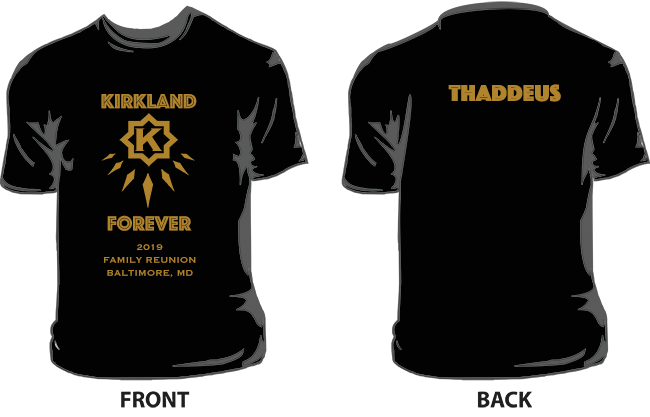 Kirkland Family Reunion T-shirts