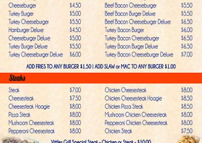 Vittles Grill Menu