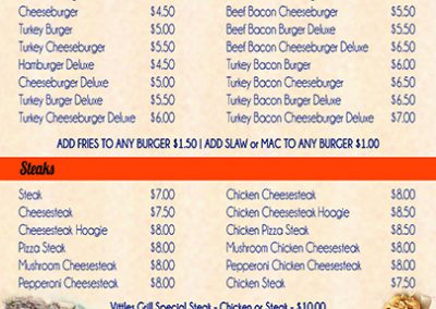 Vittles Grill Menu